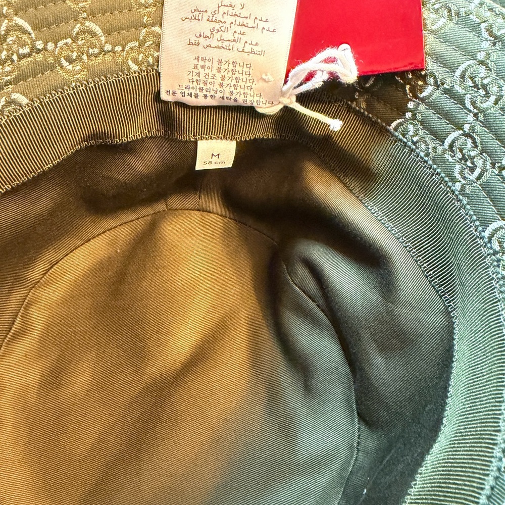 New Authentic Gucci GG Logo Bucket Hat Green - Picture 13 of 13